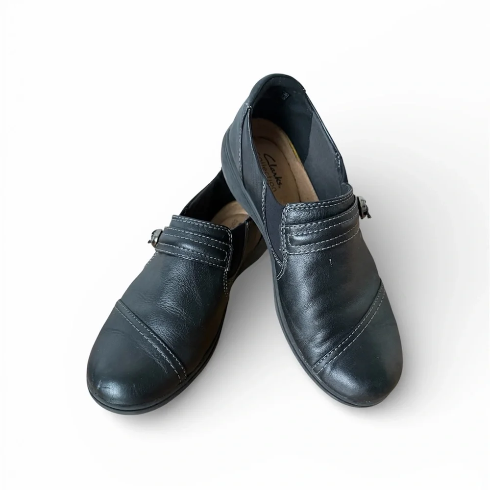 Clarks Women's Cheyn Madi Slip On Loafers Black Size 10
